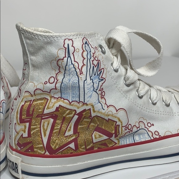 Rare 2008 Converse NYC Hi Top Sneakers graffiti 11